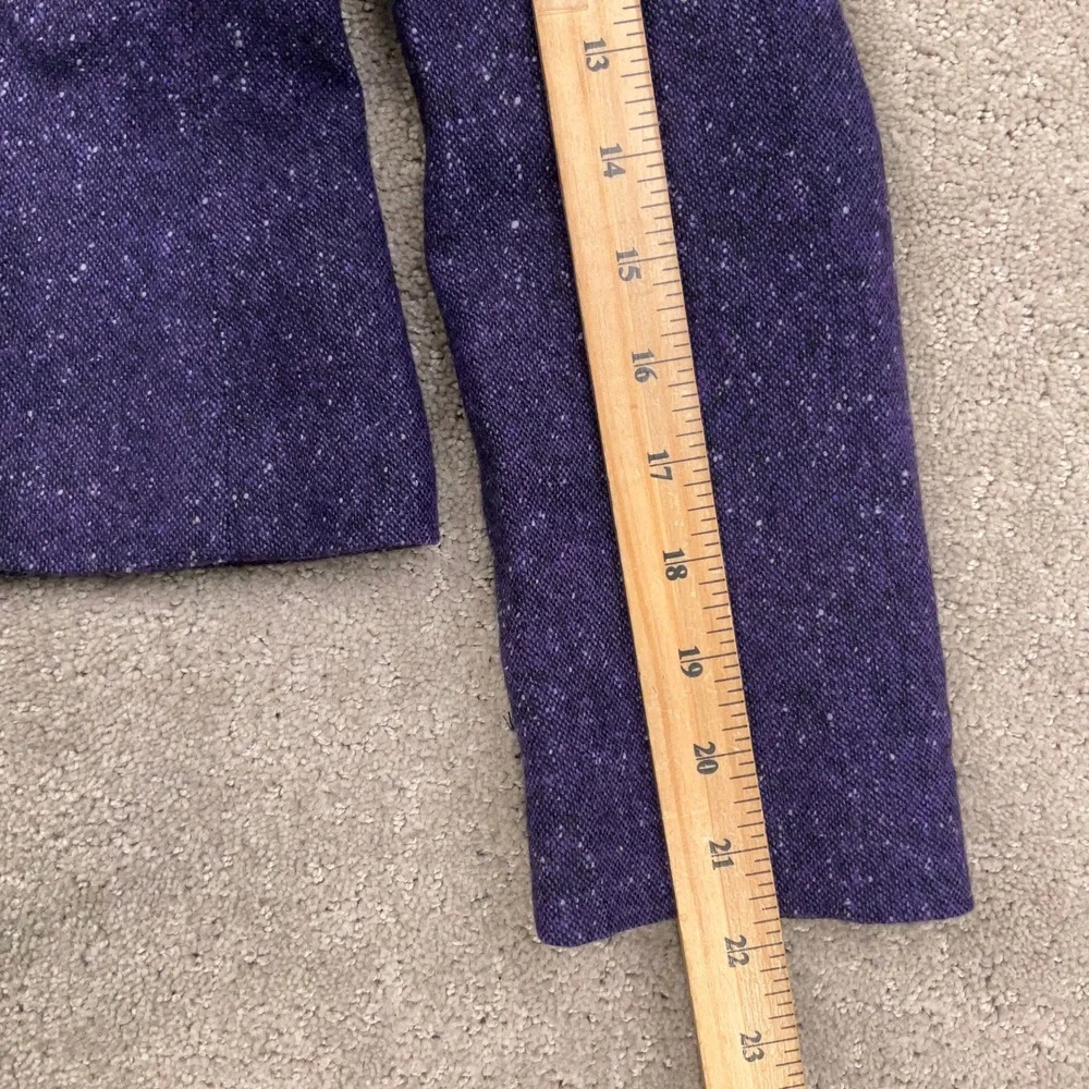 Kasper Skirt Suit Women 6P Purple Velvet Collar Professional  Wool Tweed